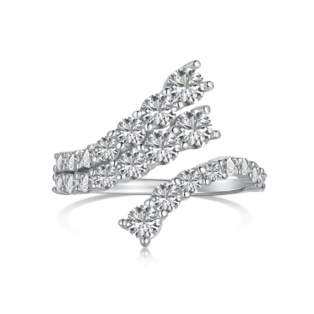 S925 Silver Zirconia Simulated Diamond Ring Stack