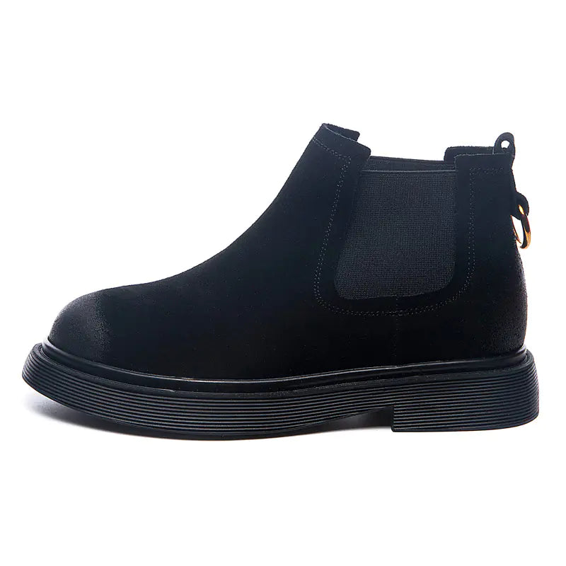 Botines Martin de cuero para mujer, botines gruesos al tobillo