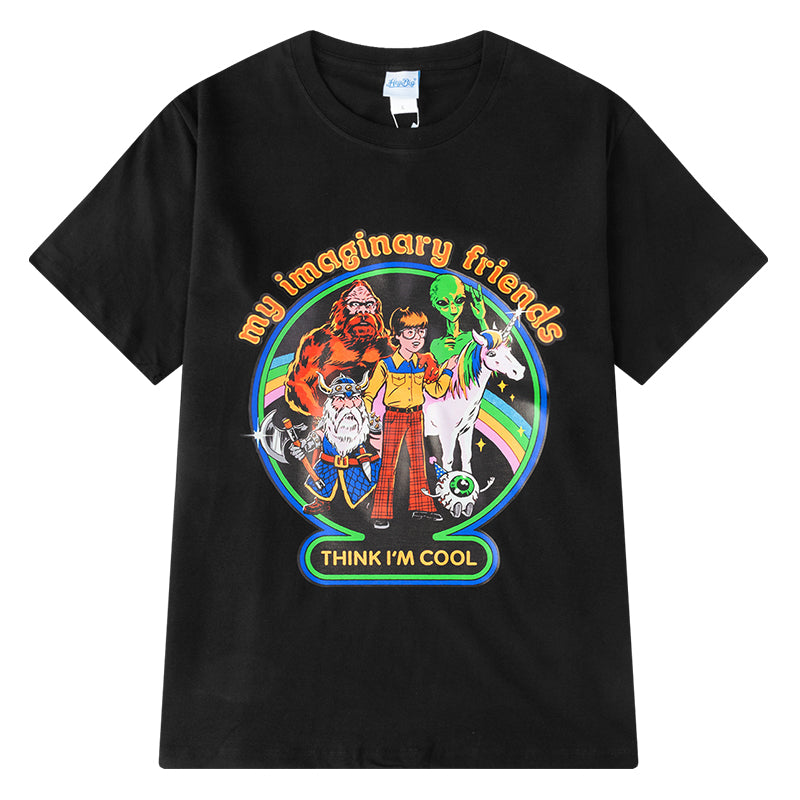 Cartoon Trendy CEC Loose Short Sleeve T-Shirt