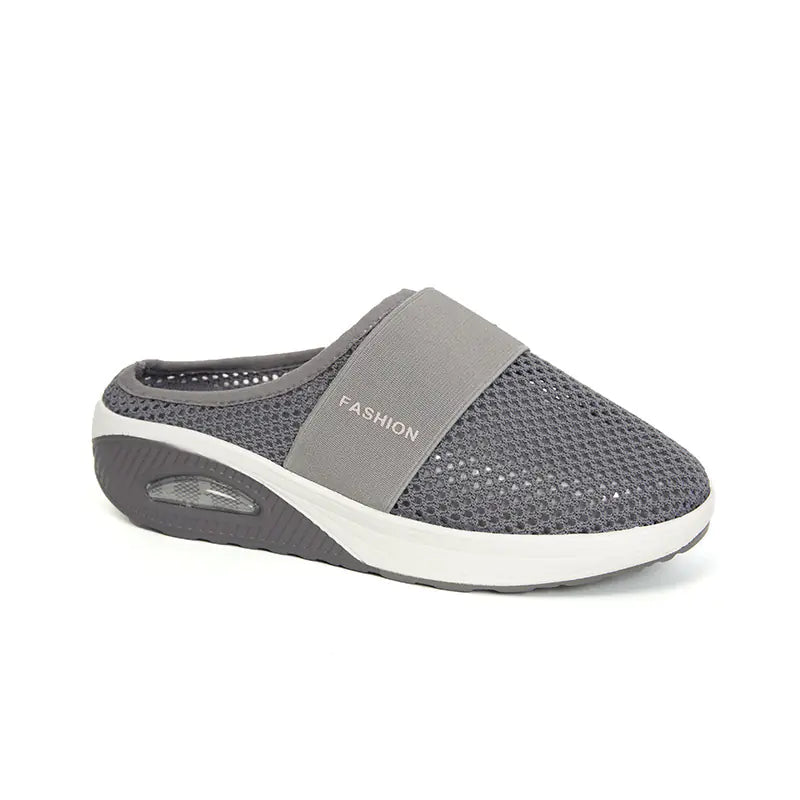 Plus Size Wedge Heel Baotou Mesh Casual Slippers