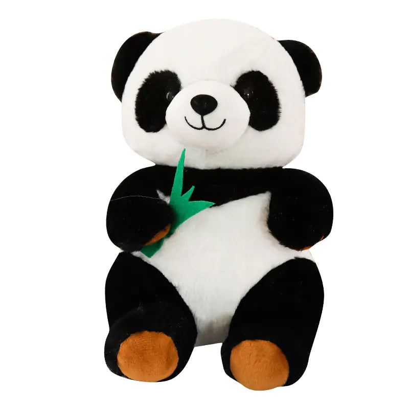 Panda Plush Toy with Bamboo Leaf Design