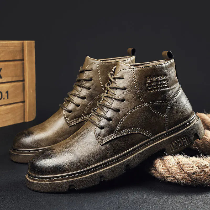 Botas de herramientas estilo retro británico para hombre