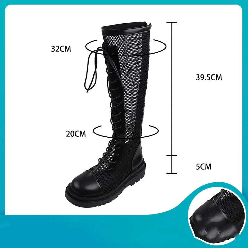 Breathable Leather Martin Boots with Thick Sole