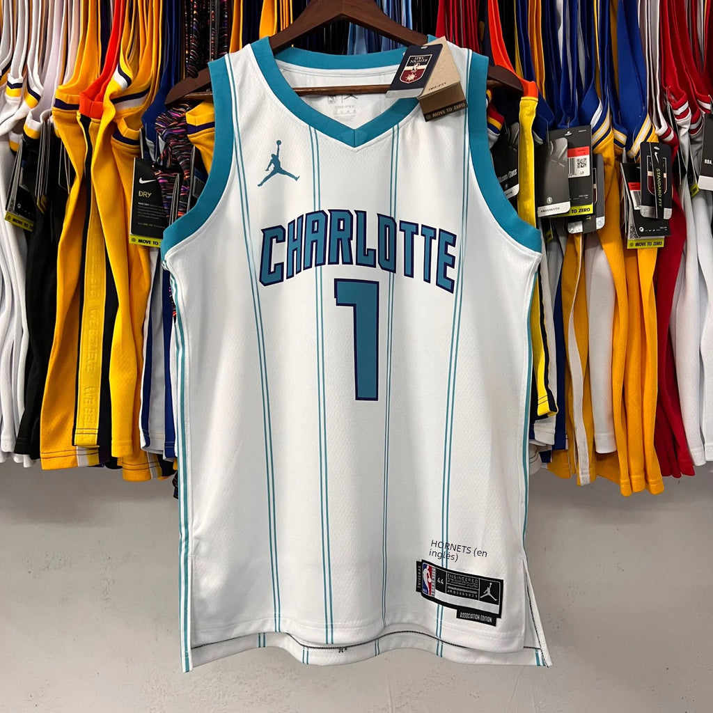 Hornets 2023 Season White Blue NBA Jerseys (Quick-Dry)