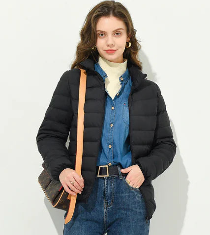 Korean Style Stand-Collar Down Jacket for Women