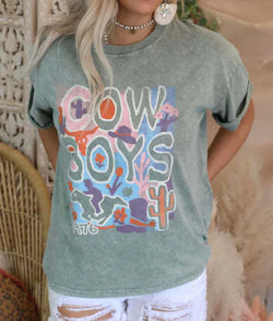 Damen T-Shirt mit Rundhalsausschnitt und Buchstaben-Print
