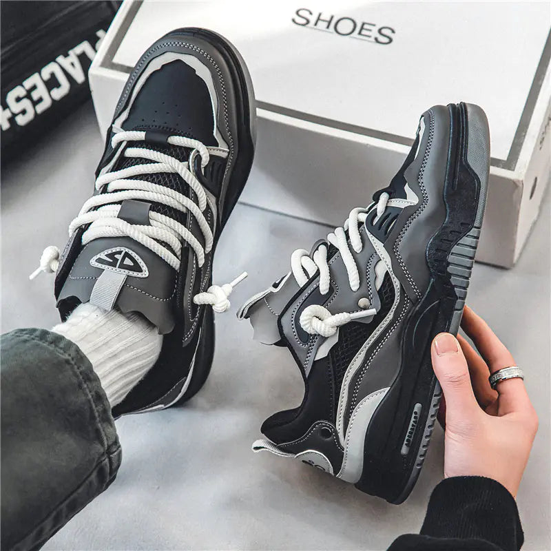 Men's Retro High-Top Casual Sneakers with Anti-Slip Design