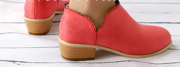 Lace-Up Women's Short Ankle Boots - Low Heel Martin Boots