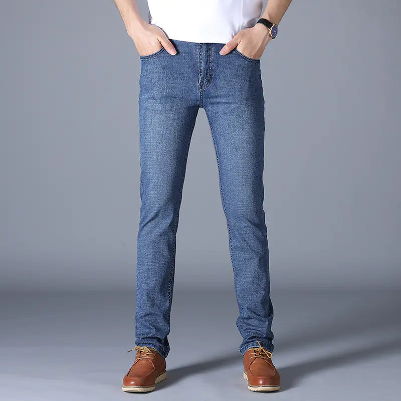 Wthinlee Men's Loose Fit Stretch Denim Business Pants