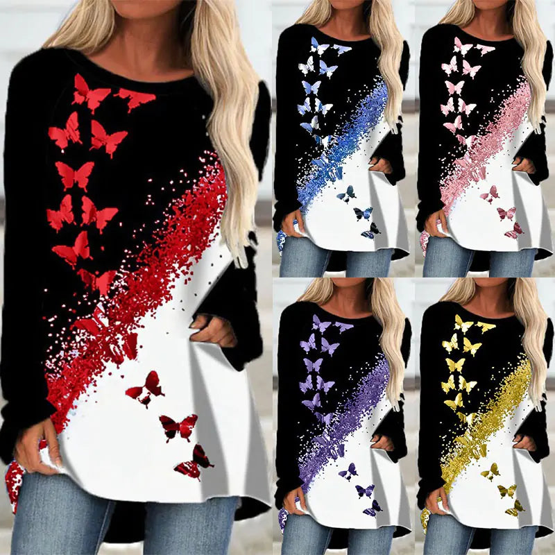 Women's Casual Butterfly Loose T-Shirt
