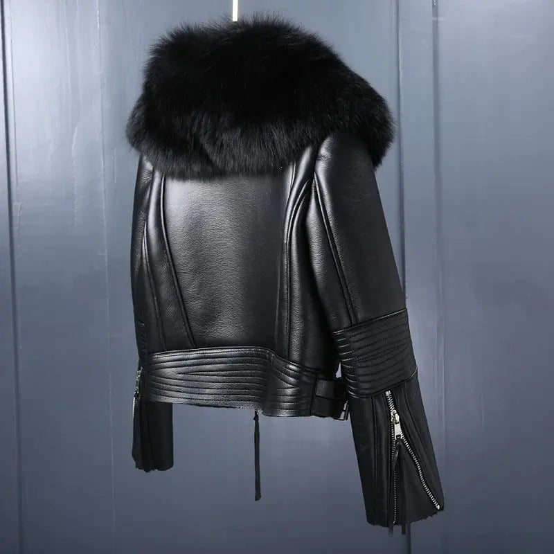 Zipper Slim Fit Short Faux Leather Jacket