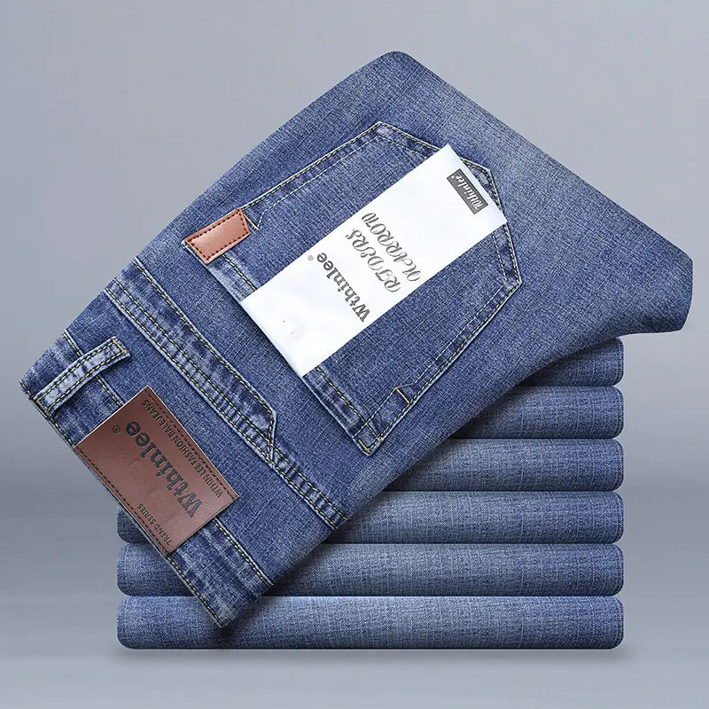 Wthinlee Men's Loose Fit Stretch Denim Business Pants