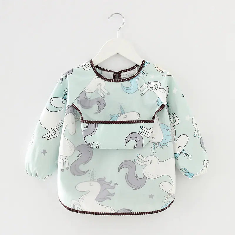 Waterproof Long Sleeve Kids Smock Apron for Eating