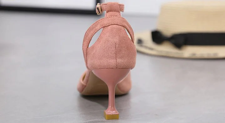 Chic Pointed Toe Heels with Ankle Strap for Women