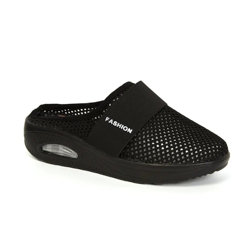 Plus Size Wedge Heel Baotou Mesh Casual Slippers