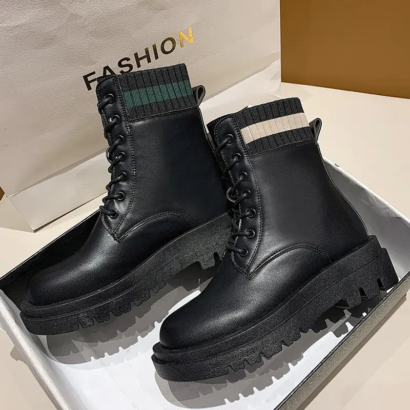 Trendy Chunky Sole Women's Martin Boots for Fall