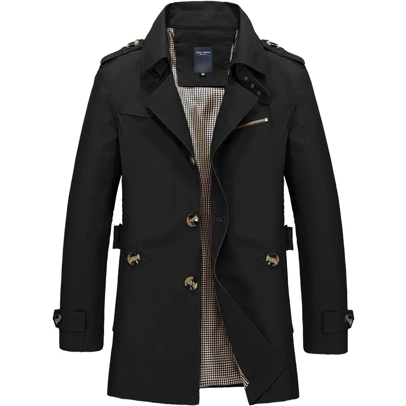 Men's Casual Mid-Length Trench Coat and Jacket