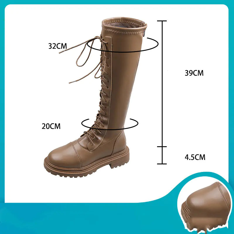 Breathable Leather Martin Boots with Thick Sole