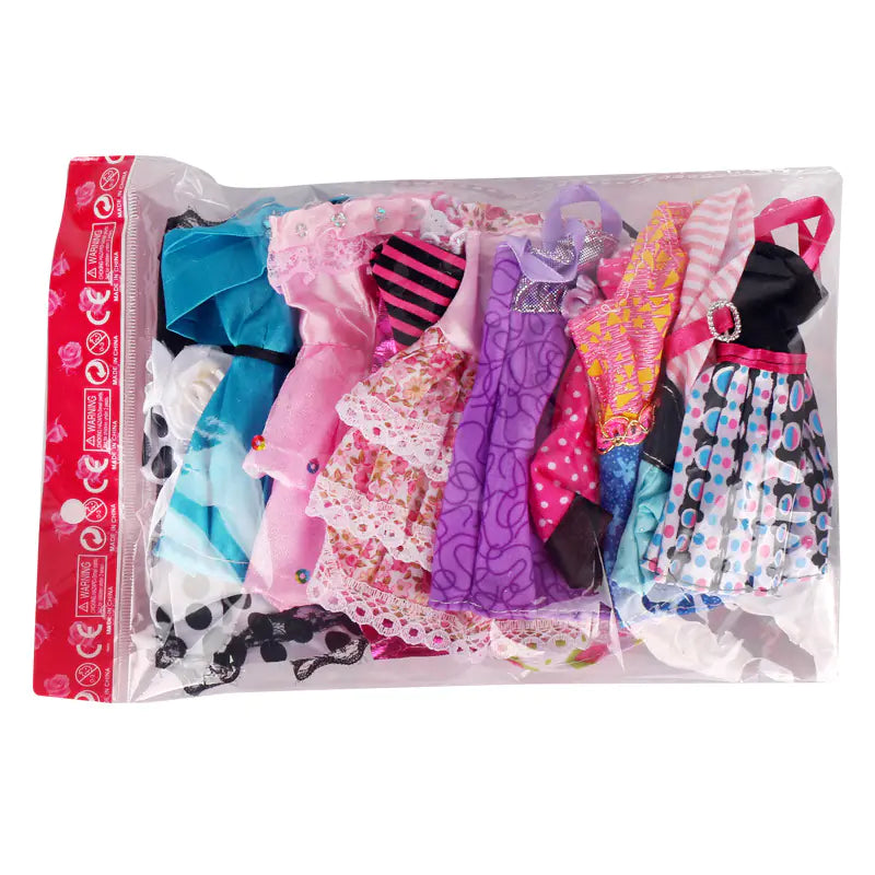 10-Piece Random Dress Set for Barbie Dolls
