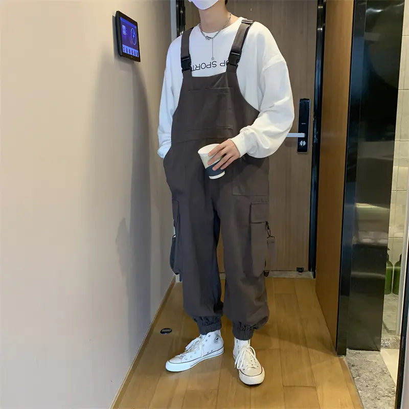 Men's Casual Stretch Workwear Pants with Straps