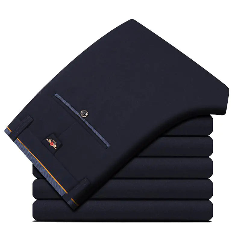 Men's Elastic Band Straight Casual Business Pants