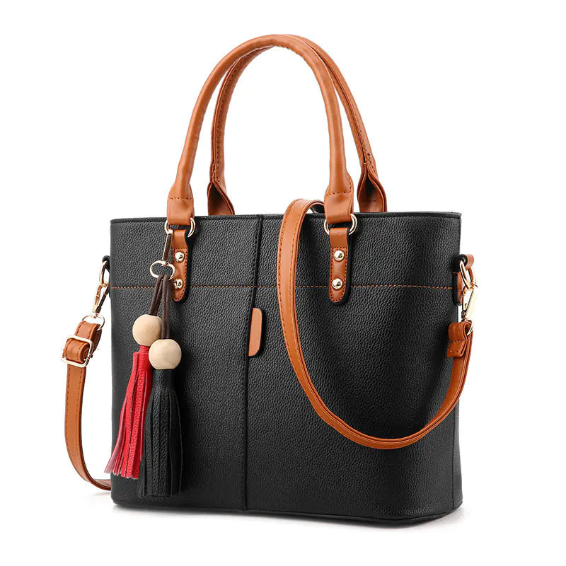 Stylish Large Capacity Litchi Pattern Handbag