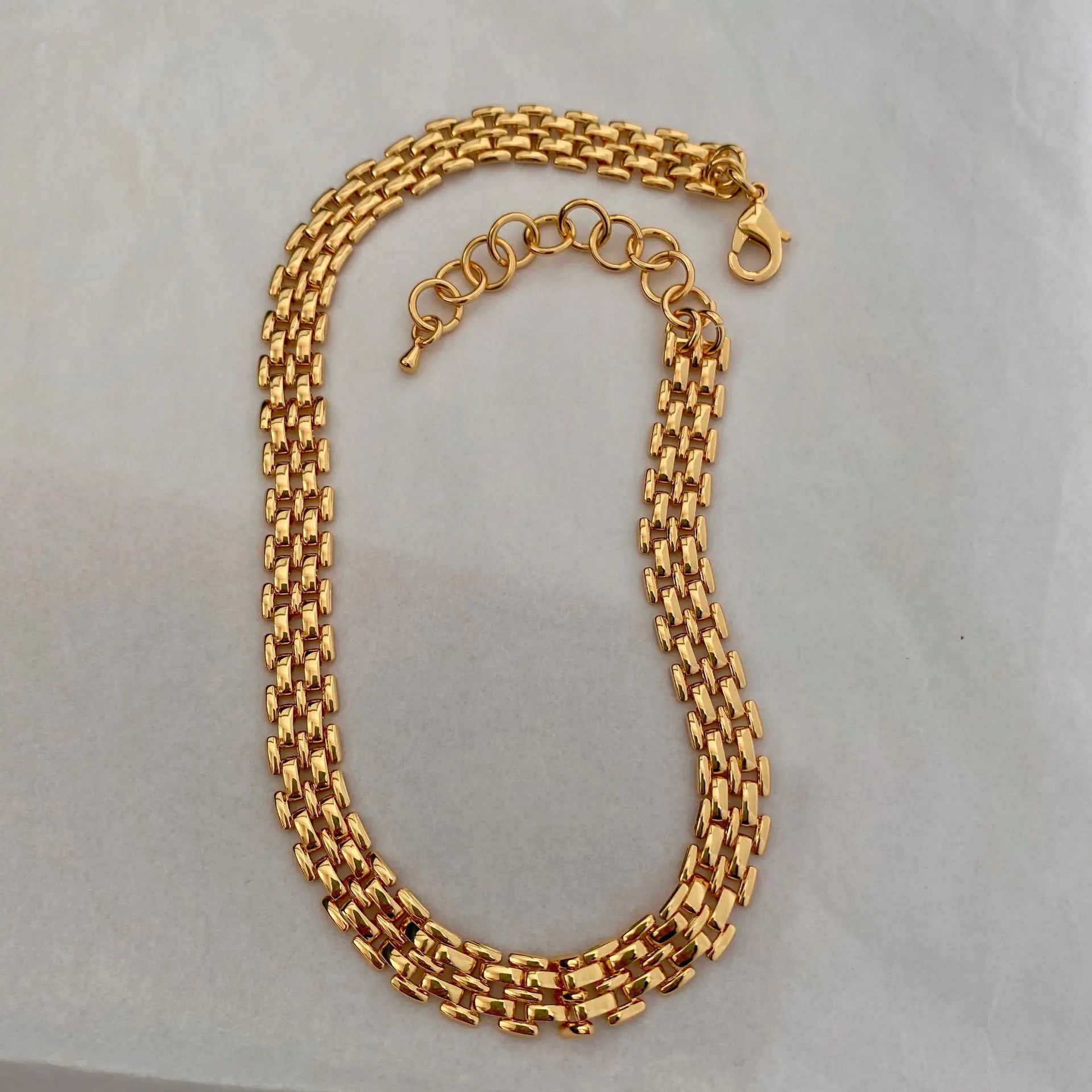 Choker Necklace 18K Gold Plated for Summer Vintage Style