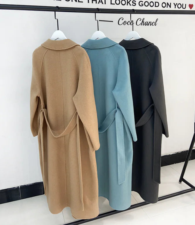 Double-sided Cashmere Coat Suit for Women (Medium Length)