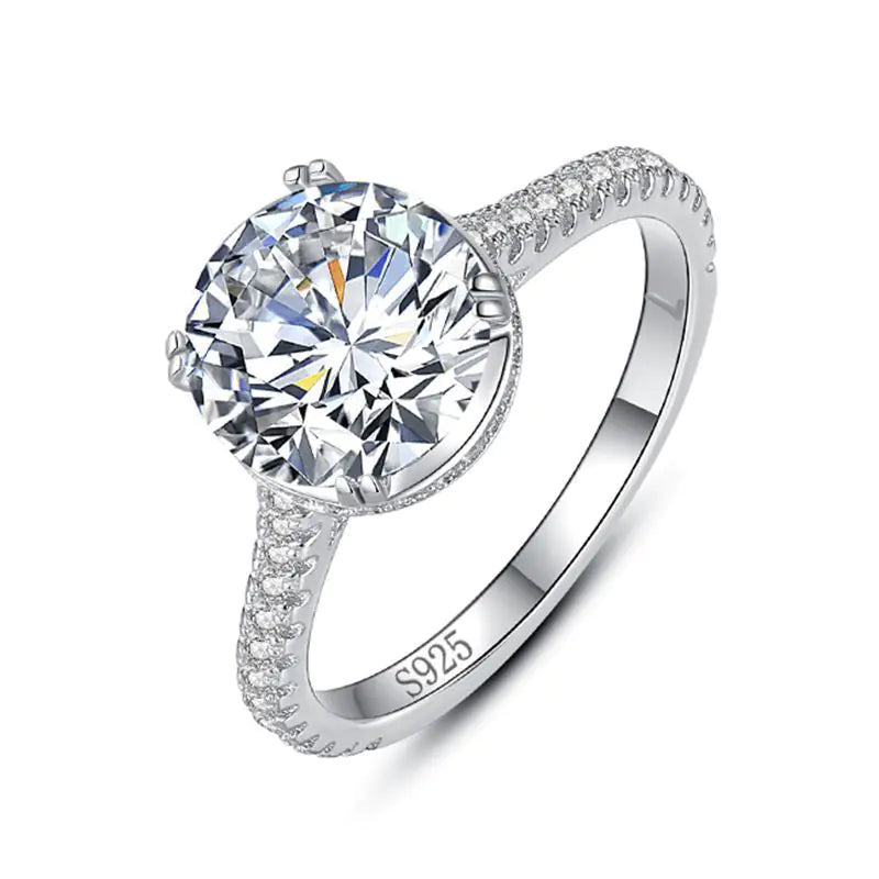 S925 Silver Ring for Women with 2-Carat Simulated Diamond