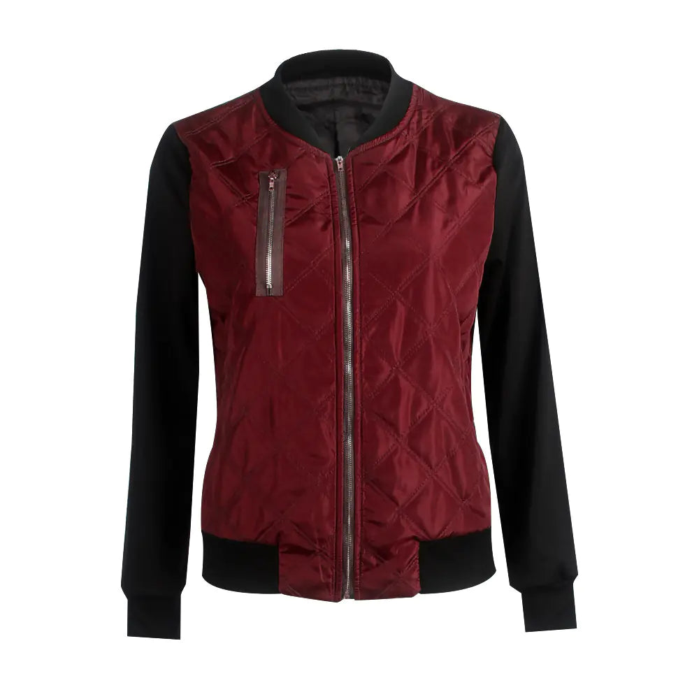Trendy Solid Color Zip-Up Jacket for Women