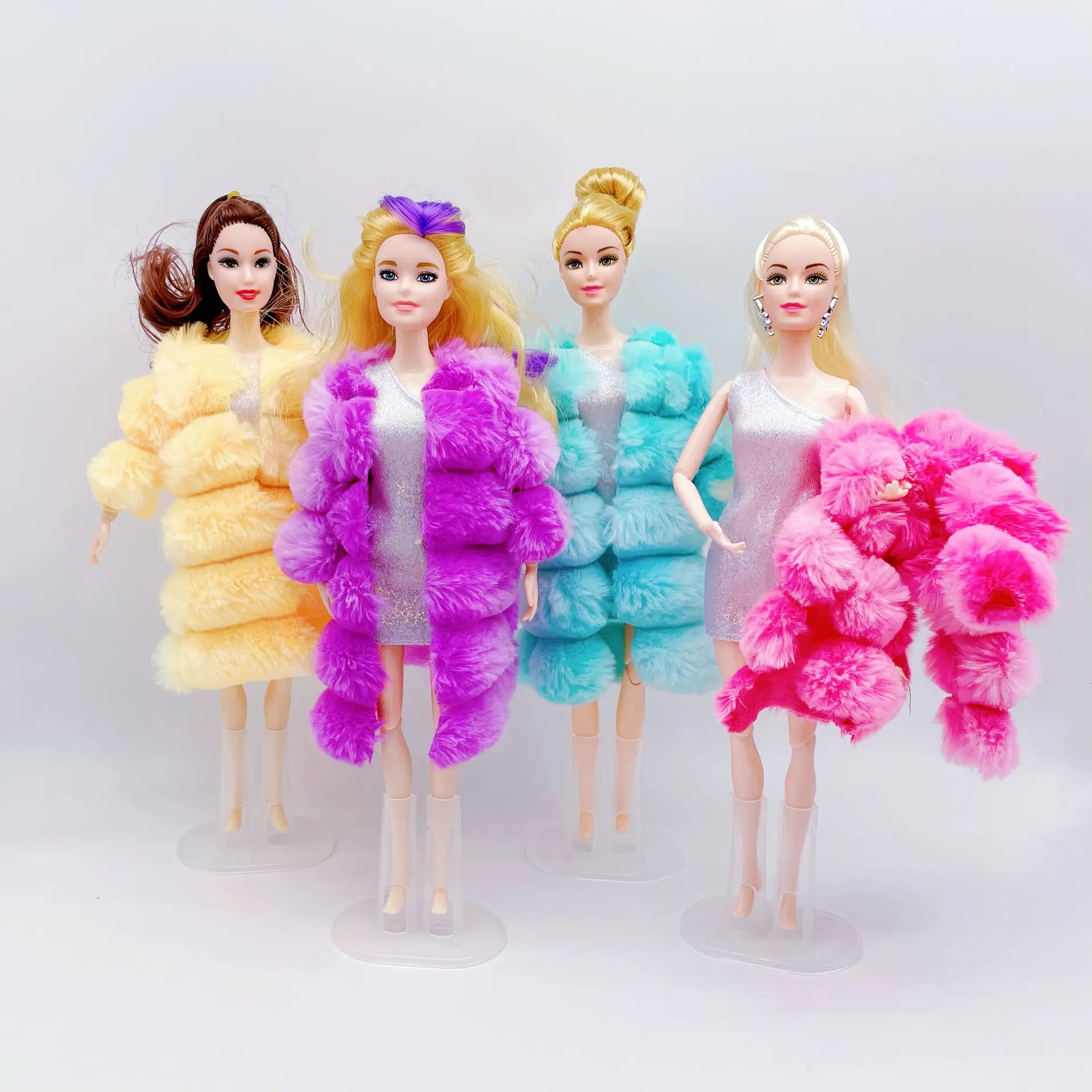 11 Inch Barbie Doll Clothes with Plush Short Coat Set
