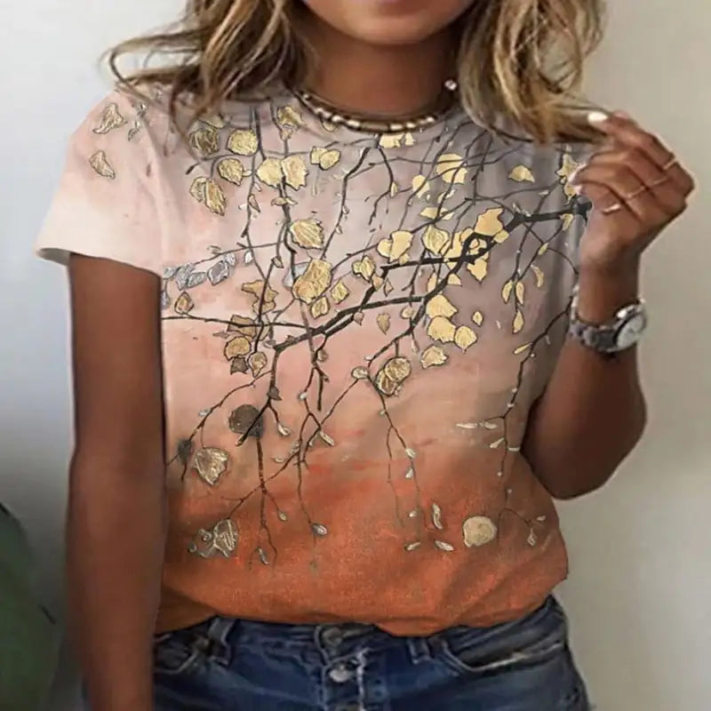 Floral Short Sleeve Women's T-Shirt