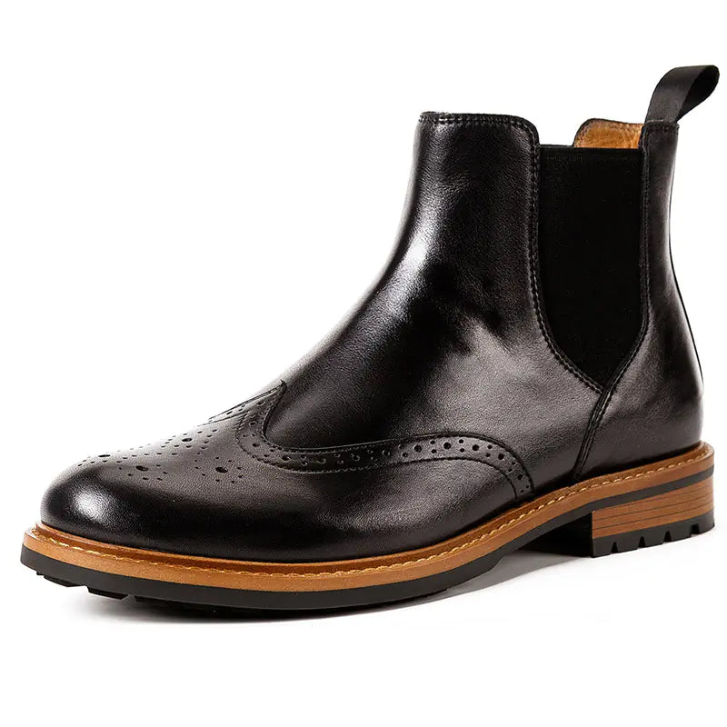 Botas Altas de Cuero para Hombre - Estilo Retro Británico