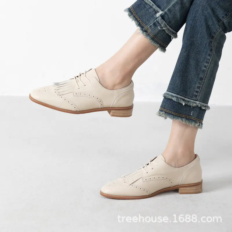Chic British Style Low Heel Oxford Shoes for Women