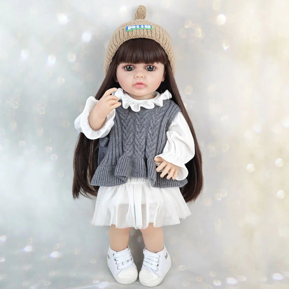 55cm Reborn Doll with Sweater Outfit for Girls