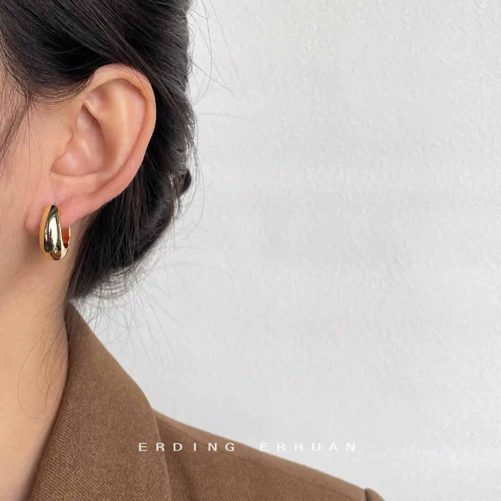 "Upgraded 18K Gold-Plated French Style Earrings"