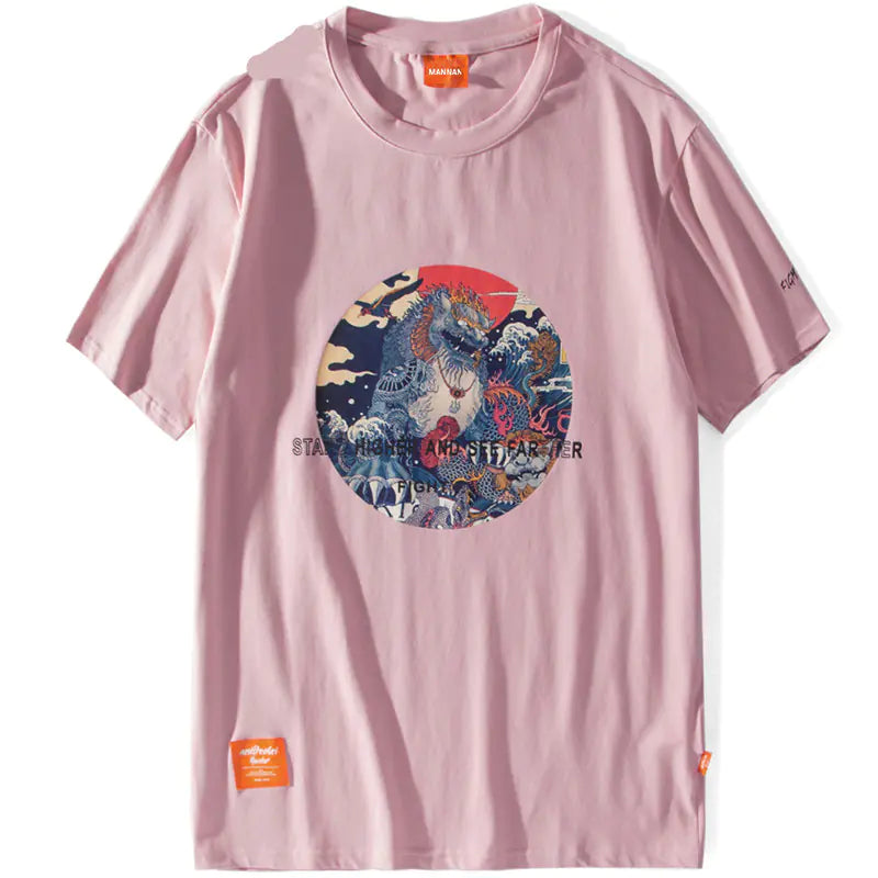 Men's Cotton Short Sleeve T-Shirt with Print Design
