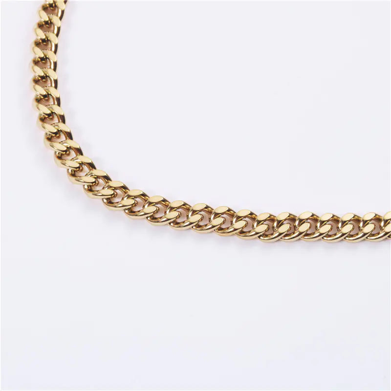 18k Chunky Chain Necklace for Women - Short Style
