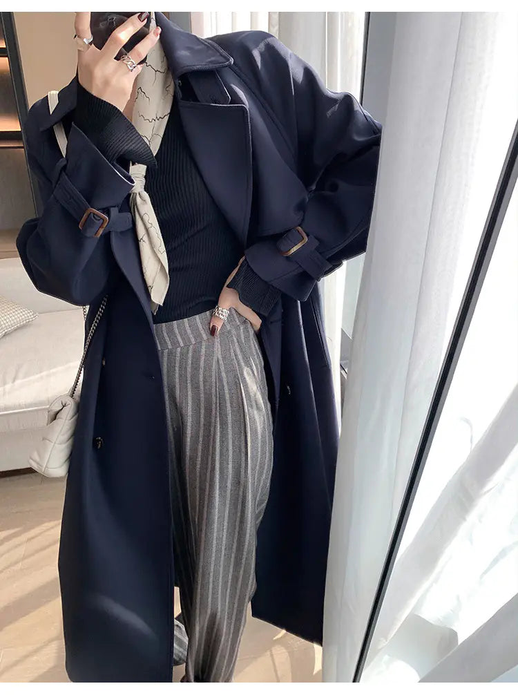 Loose Coat for Women in British Style