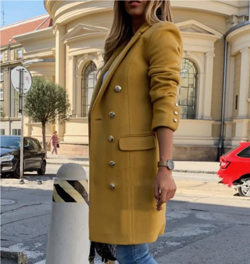 Vintage Elegant Double Breasted Long Trench Coat for Women