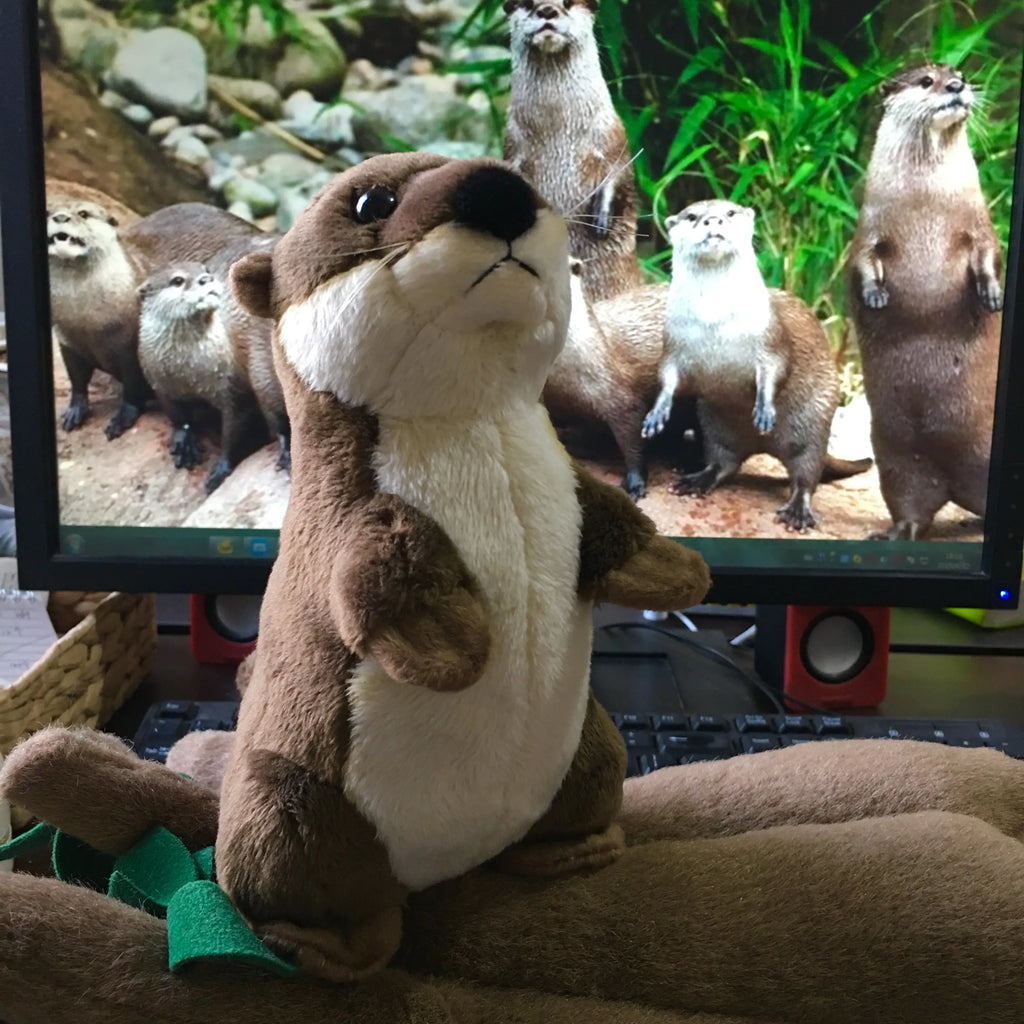 Customizable Plush Otter Mascot with Logo Design