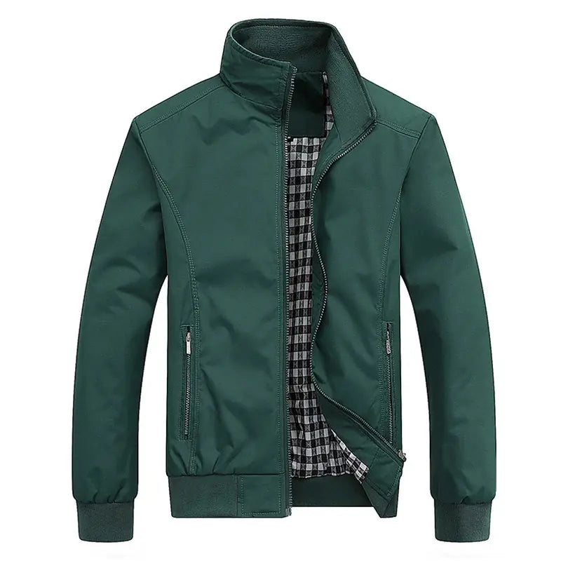 Men's Slim Solid Color Baseball Jersey Jacket