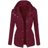 Solid Color Lapel Biker Jacket for Women