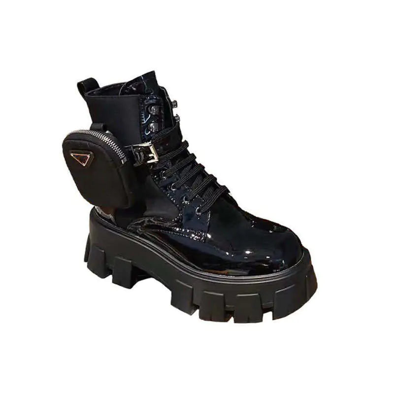 Retro Thick Sole Leather Martin Short Boots