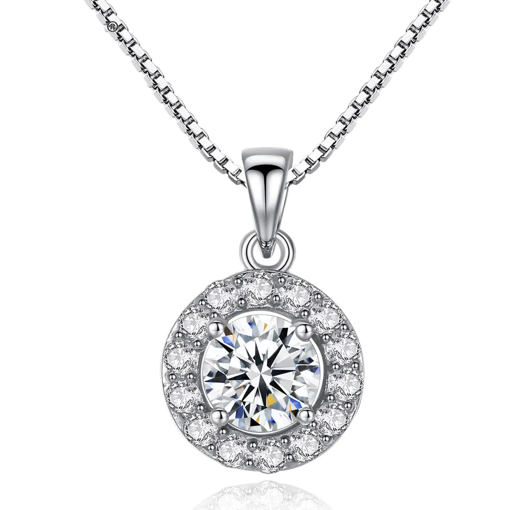 S925 Silver Pendant with Simulated Diamond Design