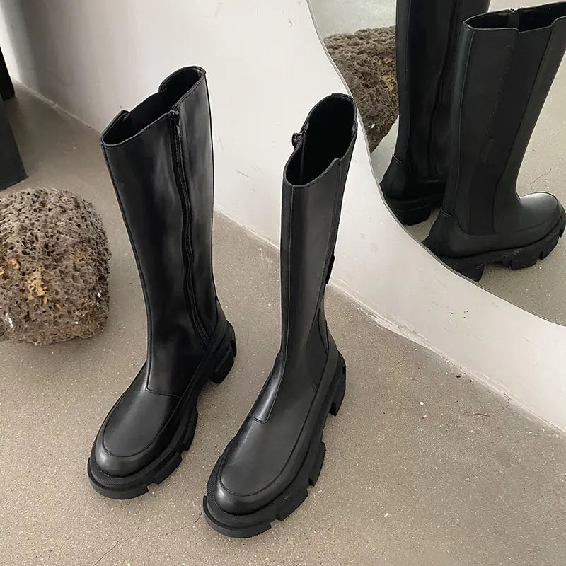 Women's Round Toe Retro British Martin Boots