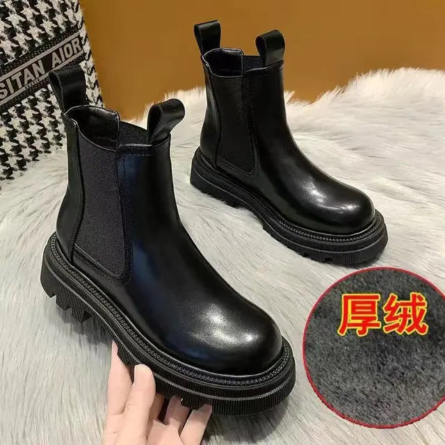 Women's Martin Short Boots - Thick-Soled British Style