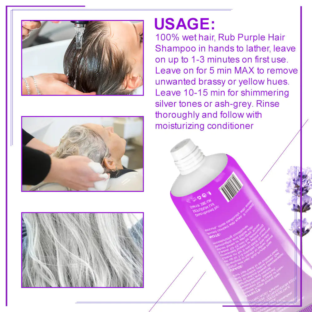 Yellow Brass Tone Remover Shampoo & Purple Hair Mask
