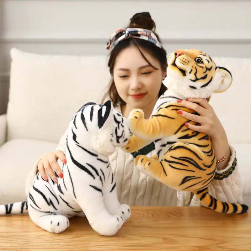 Tiger Plush Stuffed Toy - Soft Forest Animal Pillow