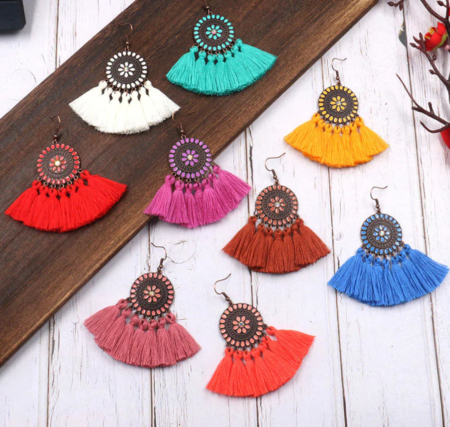 Sunflower Tassel Earrings (Tassel Earrings)
